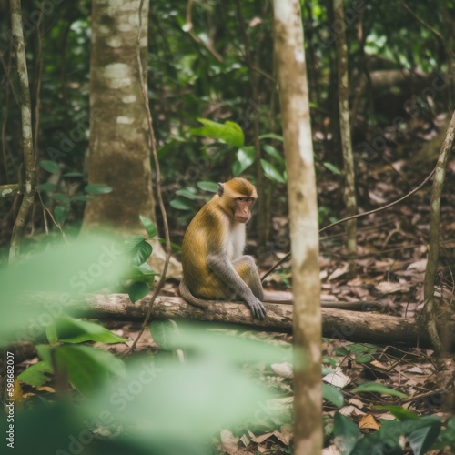 animal, macaque, monkey, mammal, wildlife, baby, wild, nature, mother, fur, animals, zoo, love, asia, jungle, face, child, sitting, brown, bali, family, care, eating, forest, tropical, thailand © Enzo