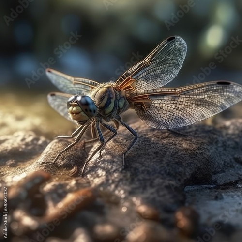 Dragonfly in natural habitat (generative AI) © HandmadePictures