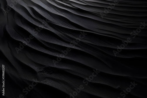Texture of Black Volcanic Sand Dune for Background: AI Generated Image