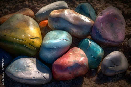 Colorful stone. generative ai