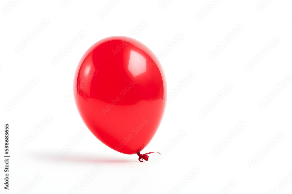 red balloon isolated on white background. generative ai red balloon isolated on white background. generative ai