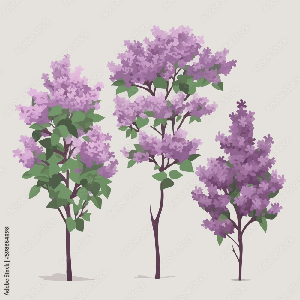 Set of delicate lilac stickers to add a touch of beauty to your artwork.