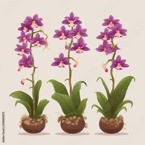 Set of delicate orchid stickers for a touch of floral beauty.