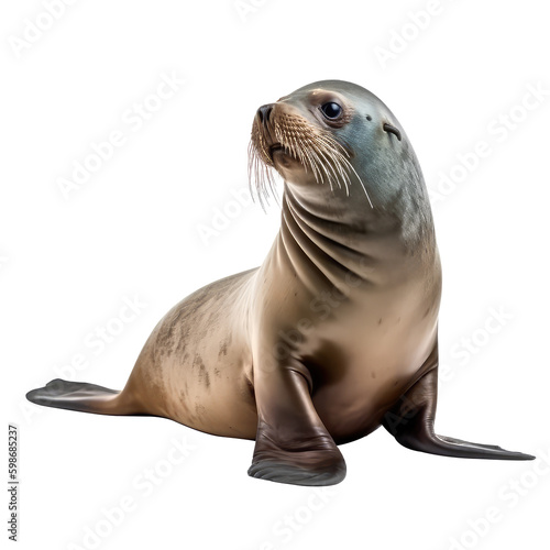 sea lion isolated on white background photo