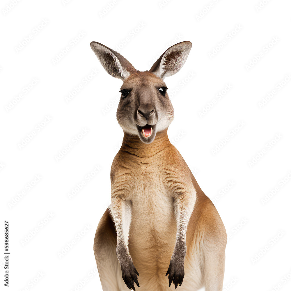 kangaroo smiling isolated on white background kangaroo smiling isolated on white background