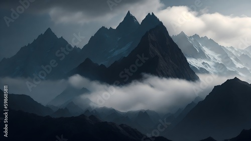 mountains in the morning, generative ai © allmStyle