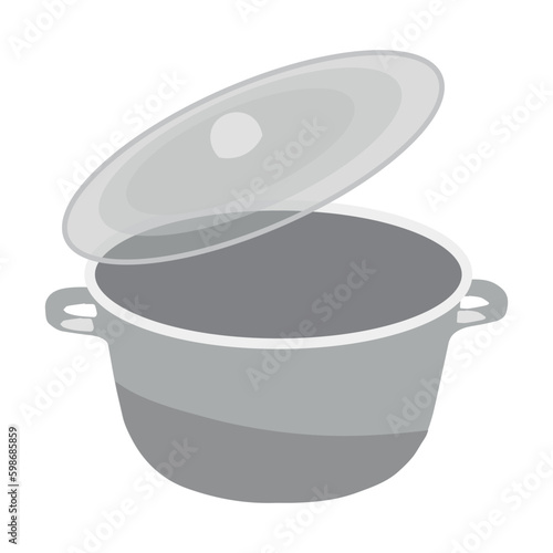 Clean stewpot on white background