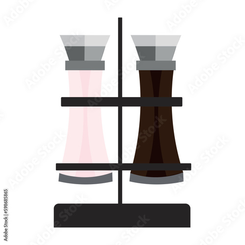 Set of salt and pepper shakers on white background