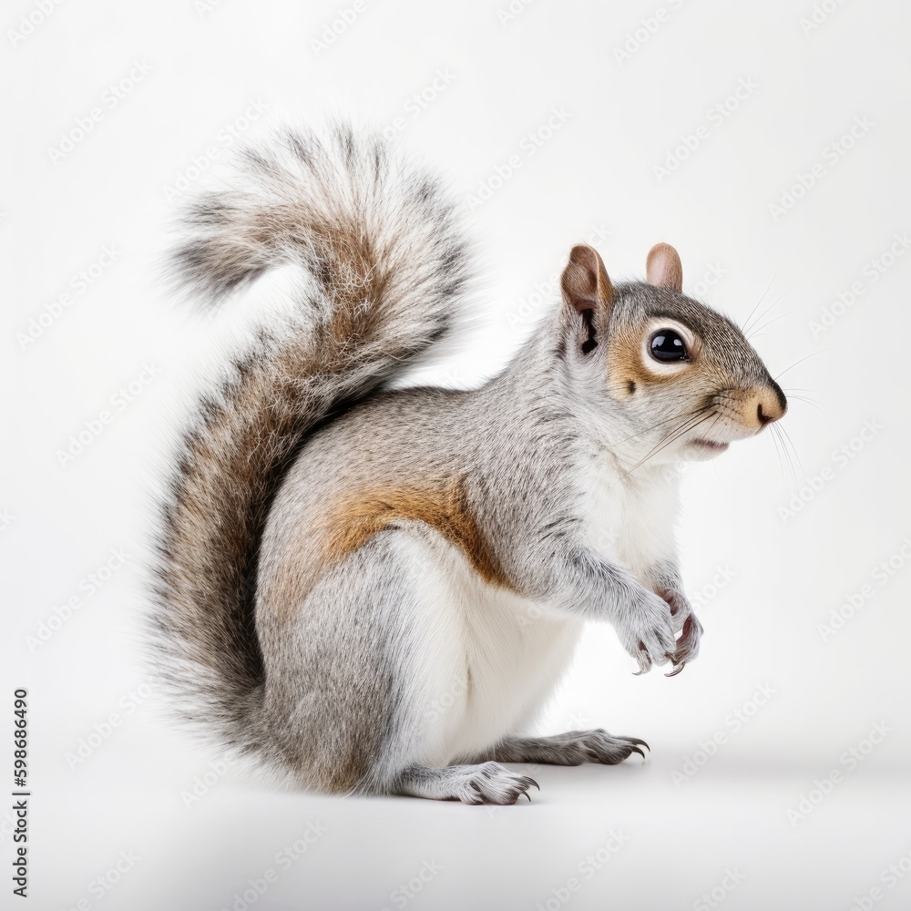 Fototapeta premium squirrel in a white background