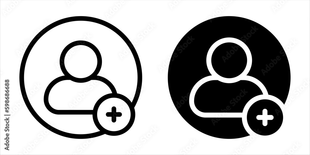 Add User icon. sign for mobile concept and web design. vector illustration Add User icon. sign for mobile concept and web design. vector illustration