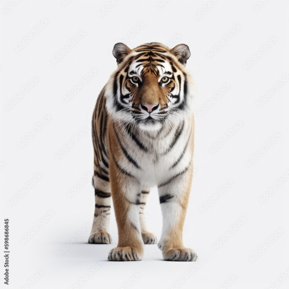a tiger in a white background