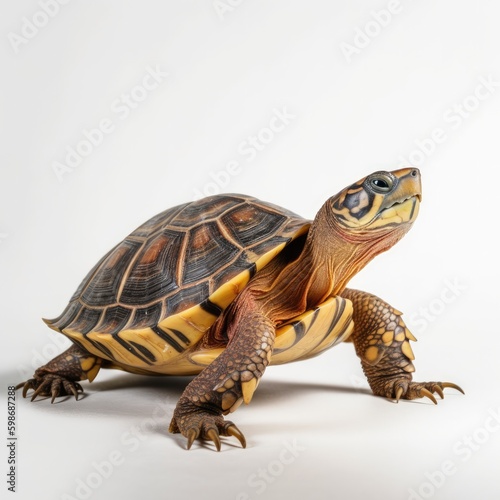 a turtle in a white background