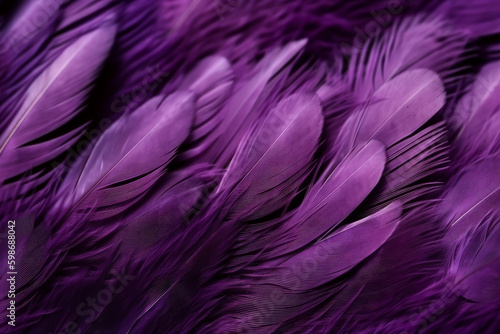 Colorful feathers background. Pink feathers background. Bird feathers pattern. Generative AI.