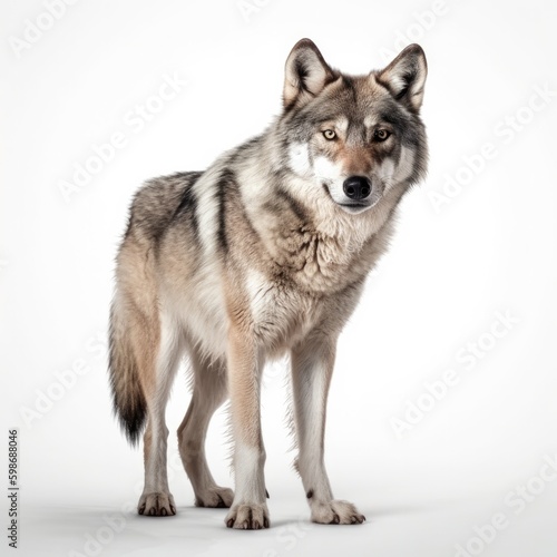a wolf in a white background