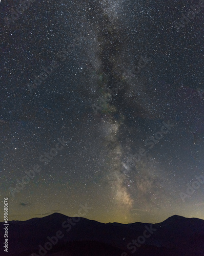 milky way over Petros mountain in Carpathians