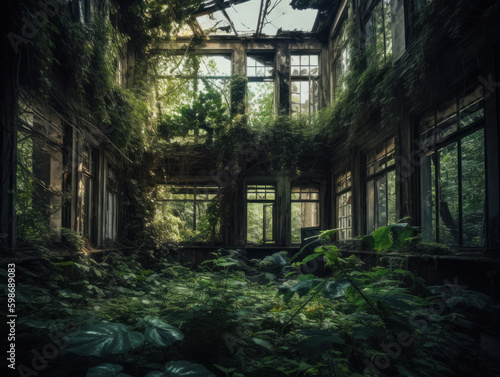 old abandoned house by Generative AI