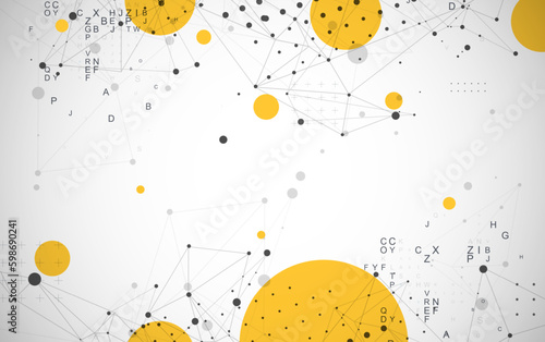 Template for science and technology presentation. Plexus style background.