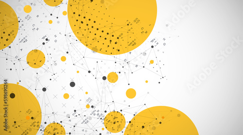 Template for science and technology presentation. Plexus style background.