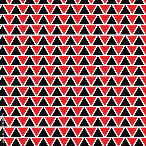 abstract seamless vertical black and red polygon repeat pattern.