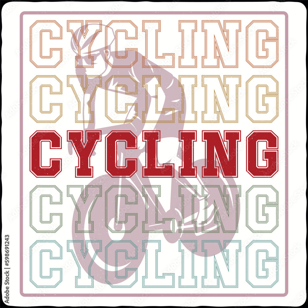 Bicycle T-Shirt Design, Bike, Cycle, Mountain Bike, Sports Design, Vector Art, Illustration, Vintage T-Shirt, Typography, Colorful Design, Digital Print, Sports Silhouette. Bicycle T-Shirt Design, Bike, Cycle, Mountain Bike, Sports Design, Vector Art, Illustration, Vintage T-Shirt, Typography, Colorful Design, Digital Print, Sports Silhouette.