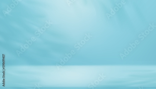 Blue Wall Background,Empty Display Studio with shelf.Light Blue Gallery room with copy space,Vector backdrop background minimal design for products presentation on Spring,Summer Product Promotio,Sale
