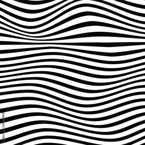 abstract geometric seamless black horizontal wave line pattern. © Aminul