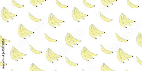 bananas pattern vector. seamless repeat illustration on white background