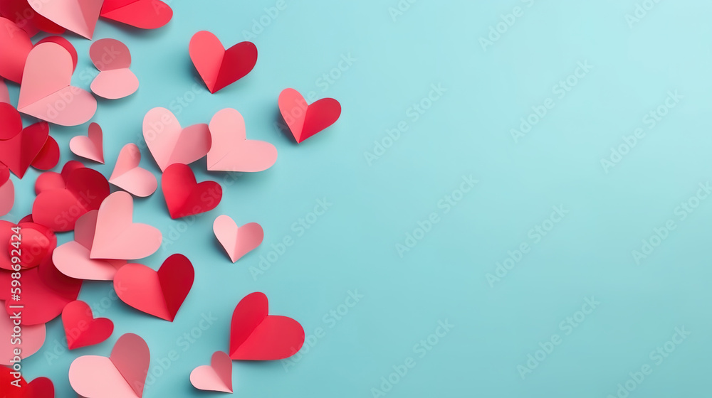 Love (Valentine's day) background or wedding background. Generative Ai