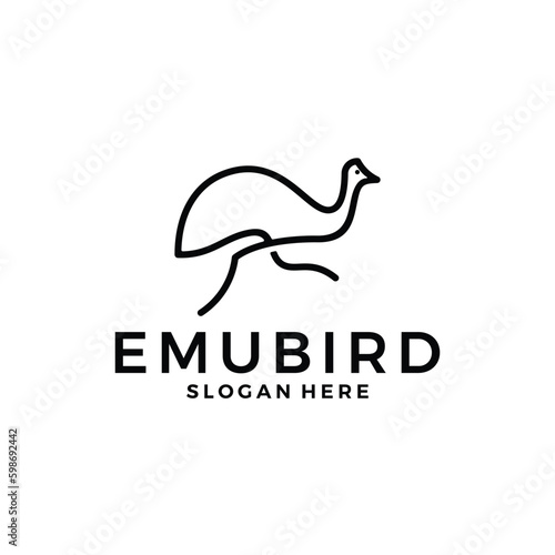 Emu Bird Logo Design Vector