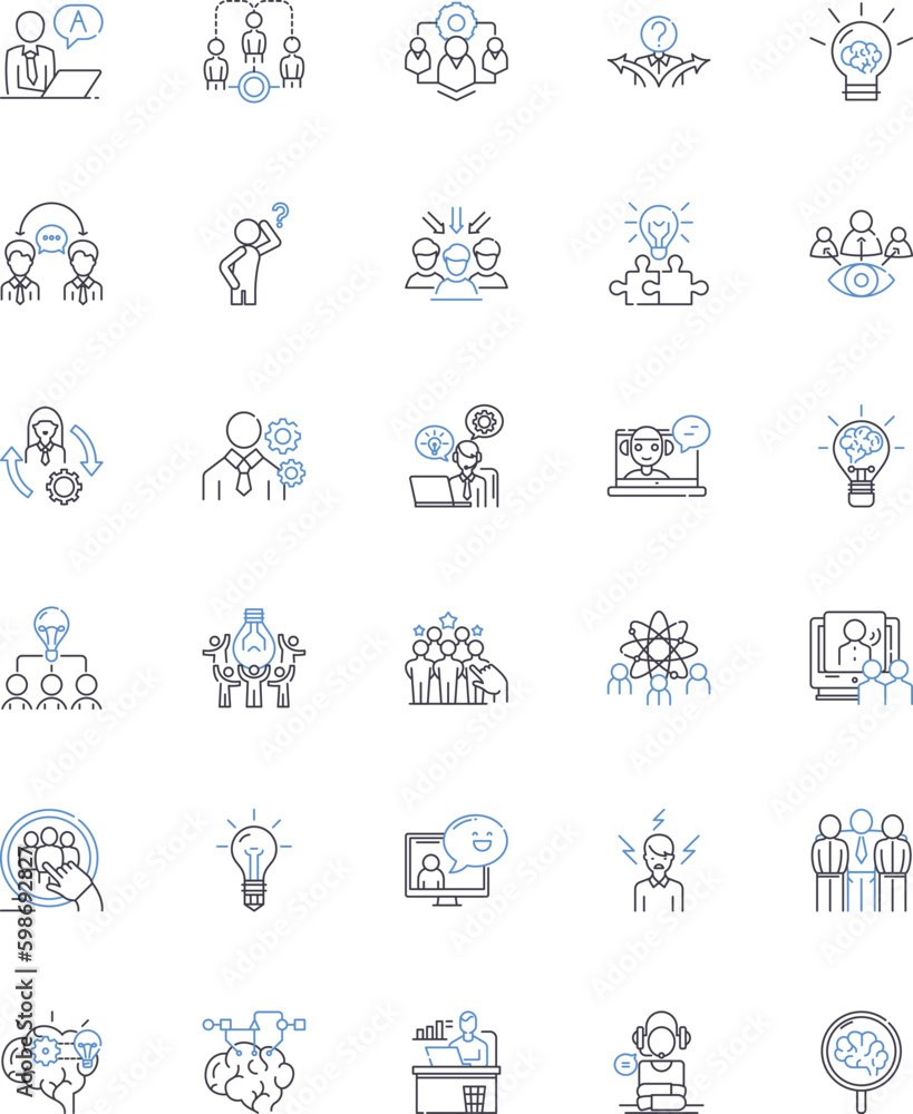 Analytical individuals line icons collection. Perceptive, Astute, Insightful, Enlightened, Observant, Discerning, Rational vector and linear illustration. Logical,Objective,Systematic Generative AI Analytical individuals line icons collection. Perceptive, Astute, Insightful, Enlightened, Observant, Discerning, Rational vector and linear illustration. Logical,Objective,Systematic Generative AI