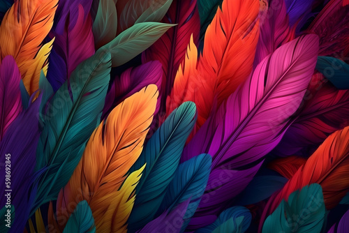 colorful feathers background © Milano Photo Events