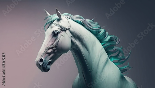 Horse animal abstract wallpaper. Soft background stallion in Pastel colors generative ai