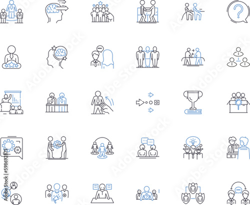 Acknowledgement line icons collection. Gratitude, Recognition, Appreciation, Admiration, Respect, Validation, Honor vector and linear illustration. Praise,Thanks,Applause outline signs Generative AI