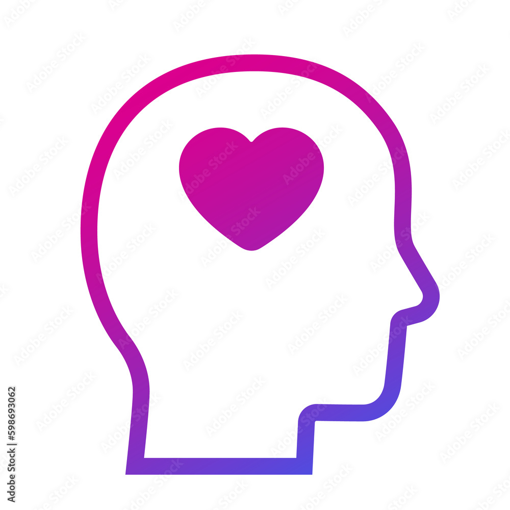 Head with heart logo icon Head with heart logo icon