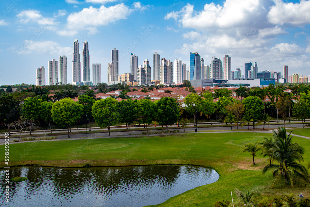 Magnificent view of Panama City on a winter morning.