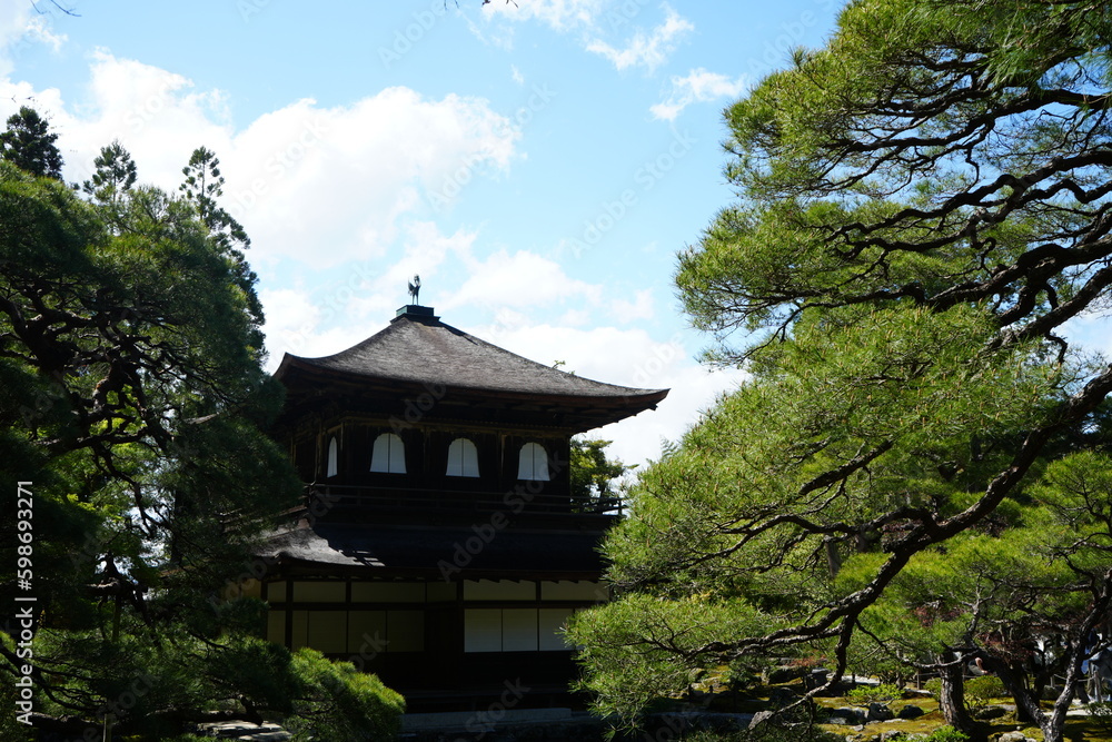 Kannonden Ginkaku at Ginkaku-ji Temple or Silver Pavilion in Kyoto, Japan - 日本 京都 銀閣寺 観音殿 銀閣 Kannonden Ginkaku at Ginkaku-ji Temple or Silver Pavilion in Kyoto, Japan - 日本 京都 銀閣寺 観音殿 銀閣