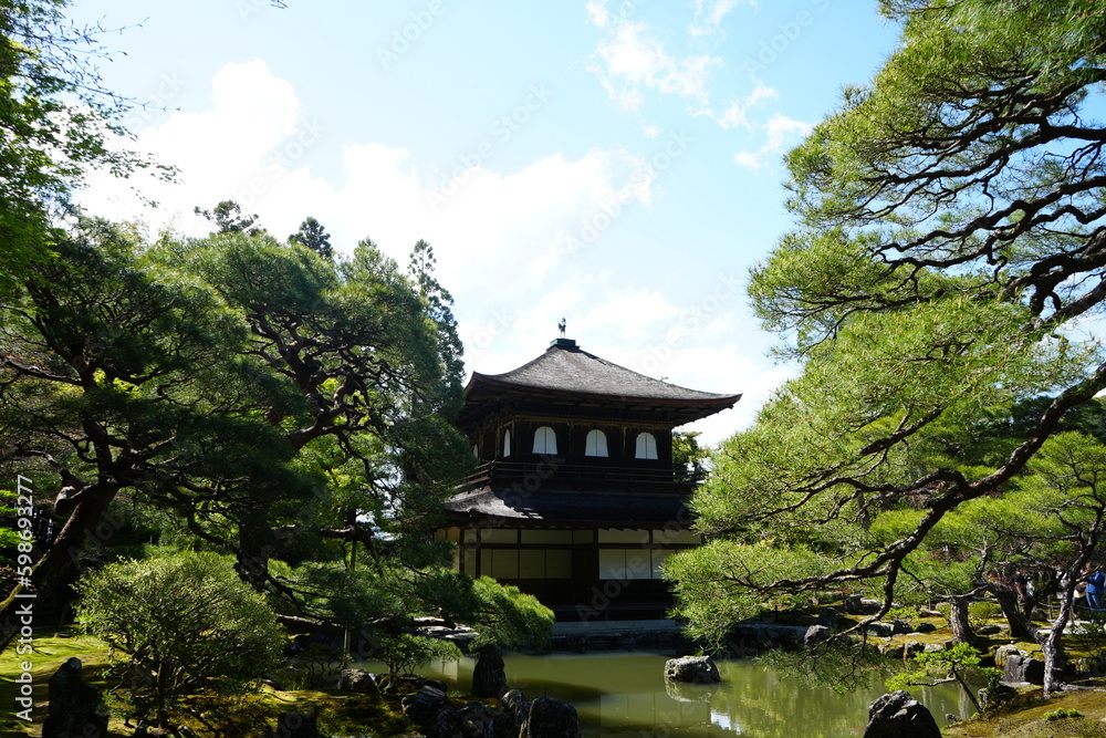 Kannonden Ginkaku at Ginkaku-ji Temple or Silver Pavilion in Kyoto, Japan - 日本 京都 銀閣寺 観音殿 銀閣 Kannonden Ginkaku at Ginkaku-ji Temple or Silver Pavilion in Kyoto, Japan - 日本 京都 銀閣寺 観音殿 銀閣