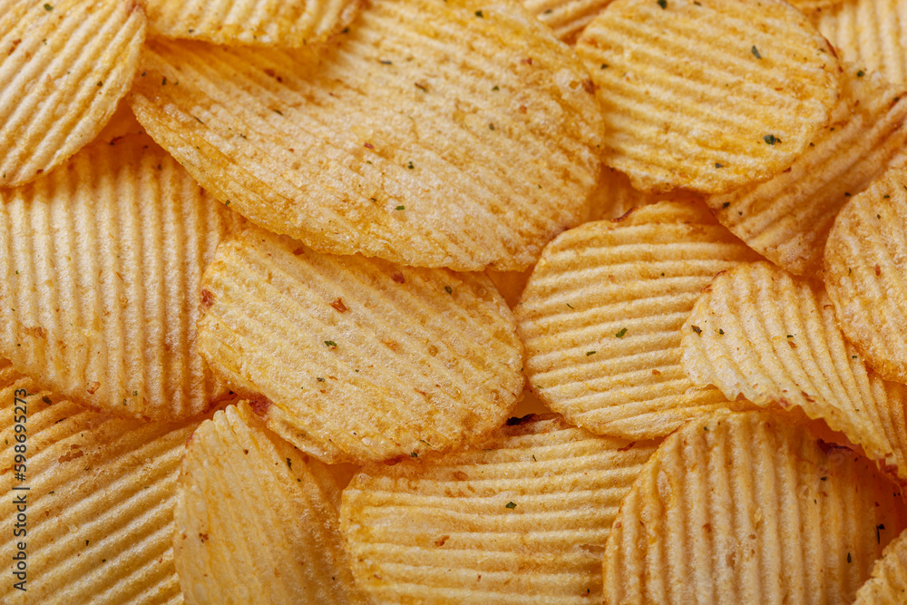 Lots of potato chips, texture Lots of potato chips, texture