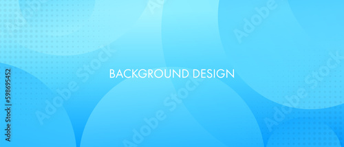 abstract minimal blue gradient background with circle and halftone. Vector long banner for social media posts, presentations