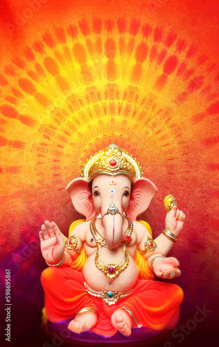 Canvas Print Lord Ganesha, is one of the best-known and most worshiped god in the Hindu relig