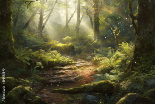 forest in the morning by Generative AI