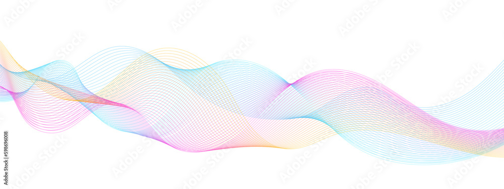 Obraz Abstract colorful blue, pink blend wave lines and technology background. Modern colorful flowing wave lines and glowing moving lines. Futuristic technology and sound wave lines background. fototapeta, plakat