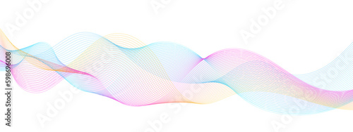 Fotografija Abstract colorful blue, pink blend wave lines and technology background
