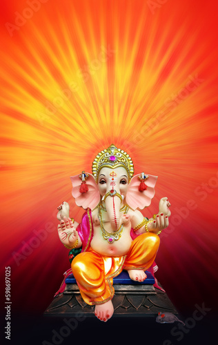 Canvas Print Indian tradition festival Lord Ganesha, is one of the best-known and most worshiped god in the Hindu religion lord Ganesha