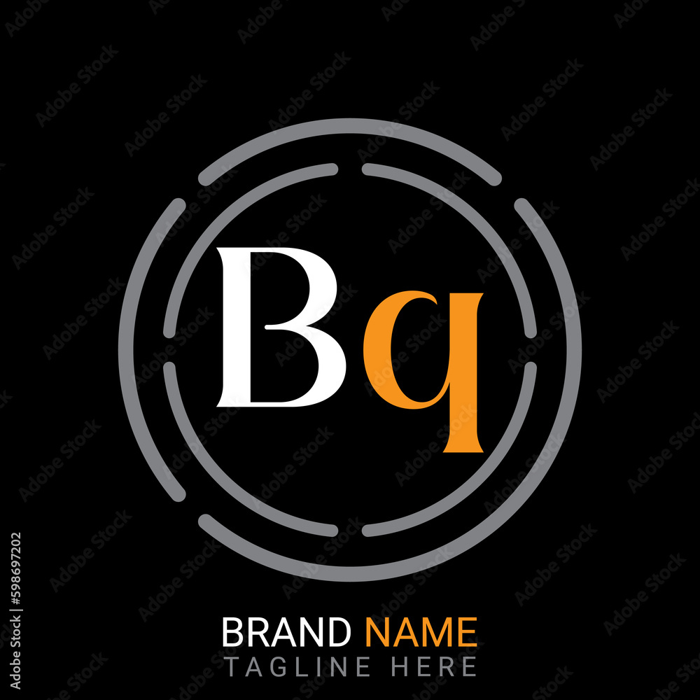 Bq Letter simple logo design vector.