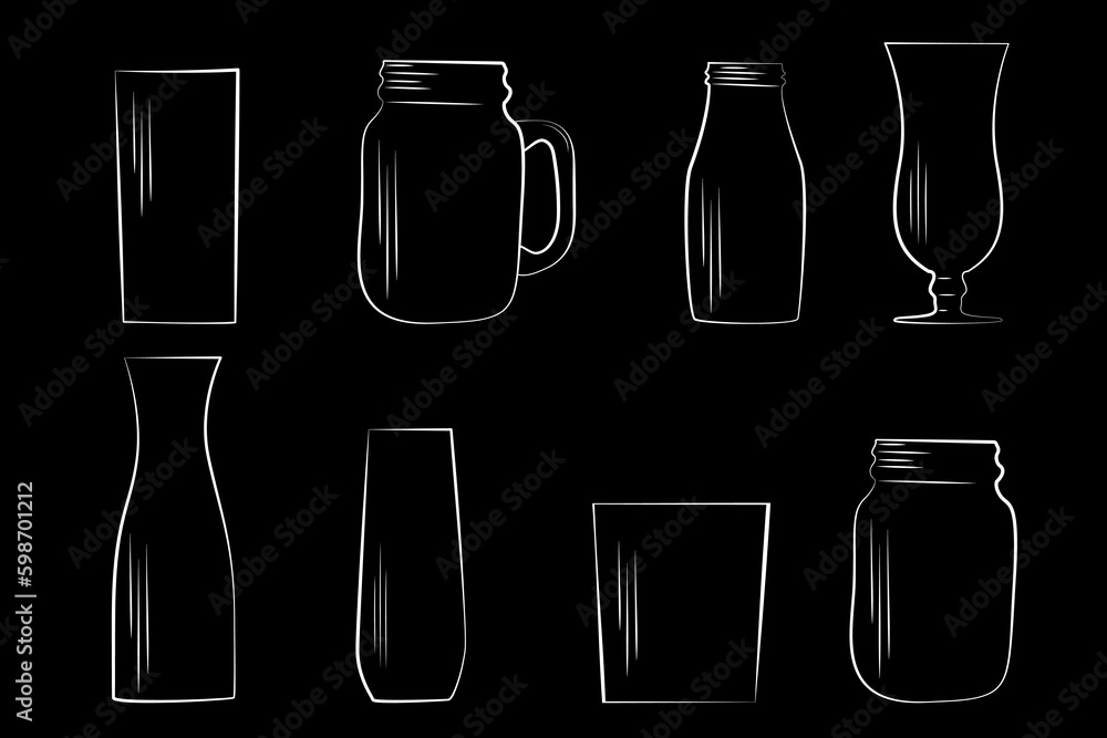 A set of prose glasses in black and white A set of prose glasses in black and white
