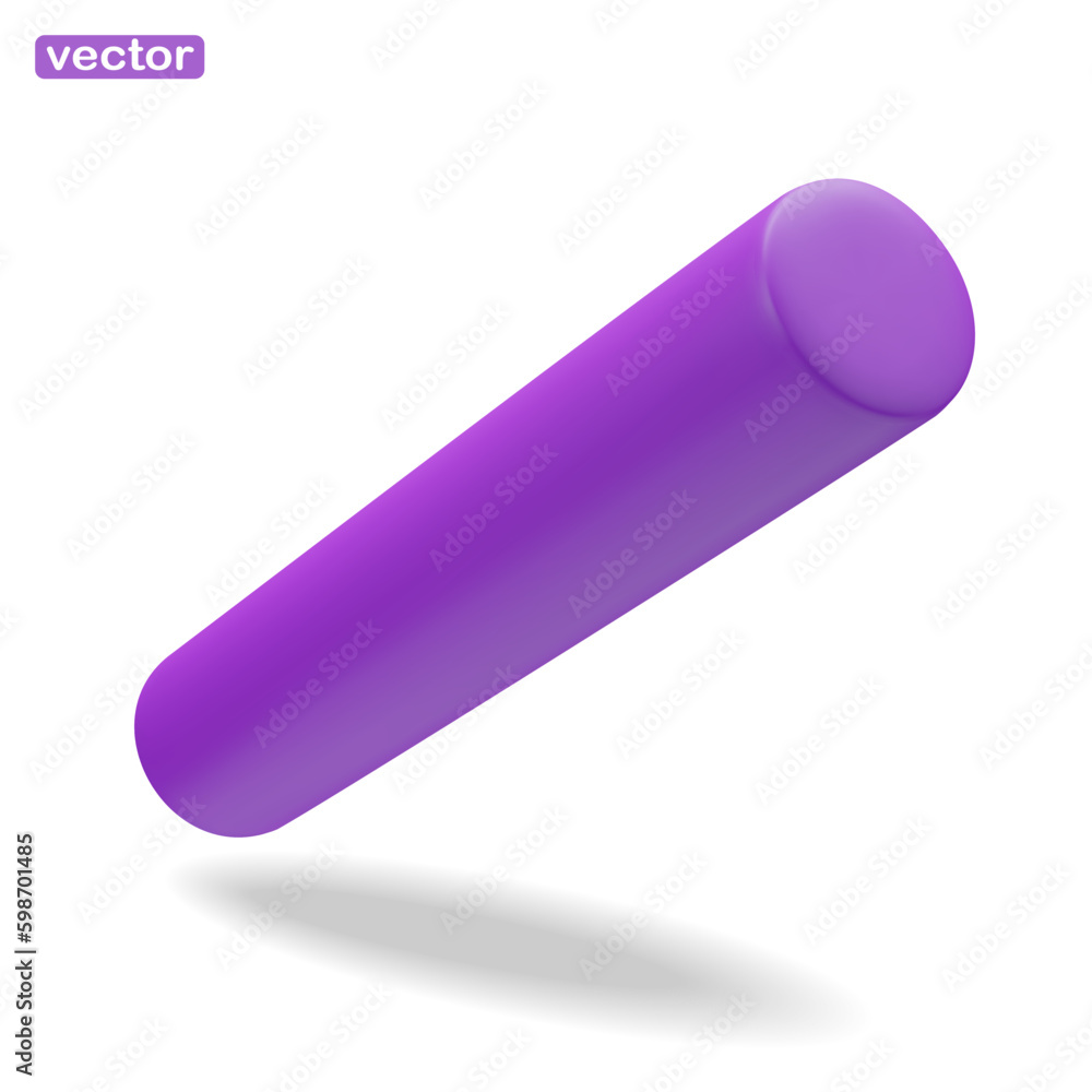 Abstract element for design. Minimalistic geometric figure with gradient. Isolated cylindrical object in motion. 3d render vector illustration. Abstract element for design. Minimalistic geometric figure with gradient. Isolated cylindrical object in motion. 3d render vector illustration.