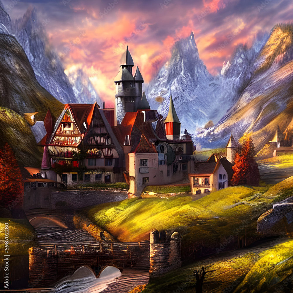 Stunning Digital Art of a Medieval German Castle Surrounded by the ...