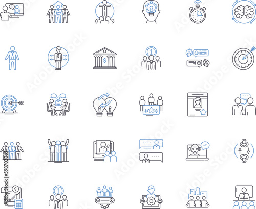 Managing Director line icons collection. Leader, Visionary, Strategist, Decision-maker, Planner, Innovator, Collaborator vector and linear illustration. Communicator,Mentor,Risk-taker Generative AI