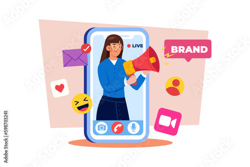 A social media influencer creates sponsored content for a brand.